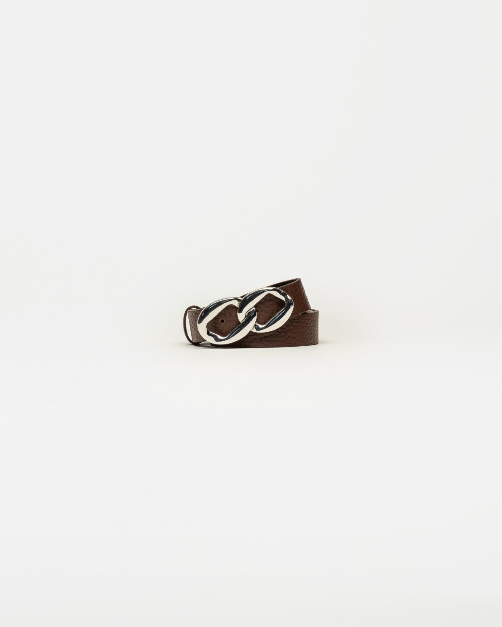Cinturon Cleo en cuero graneado Marron