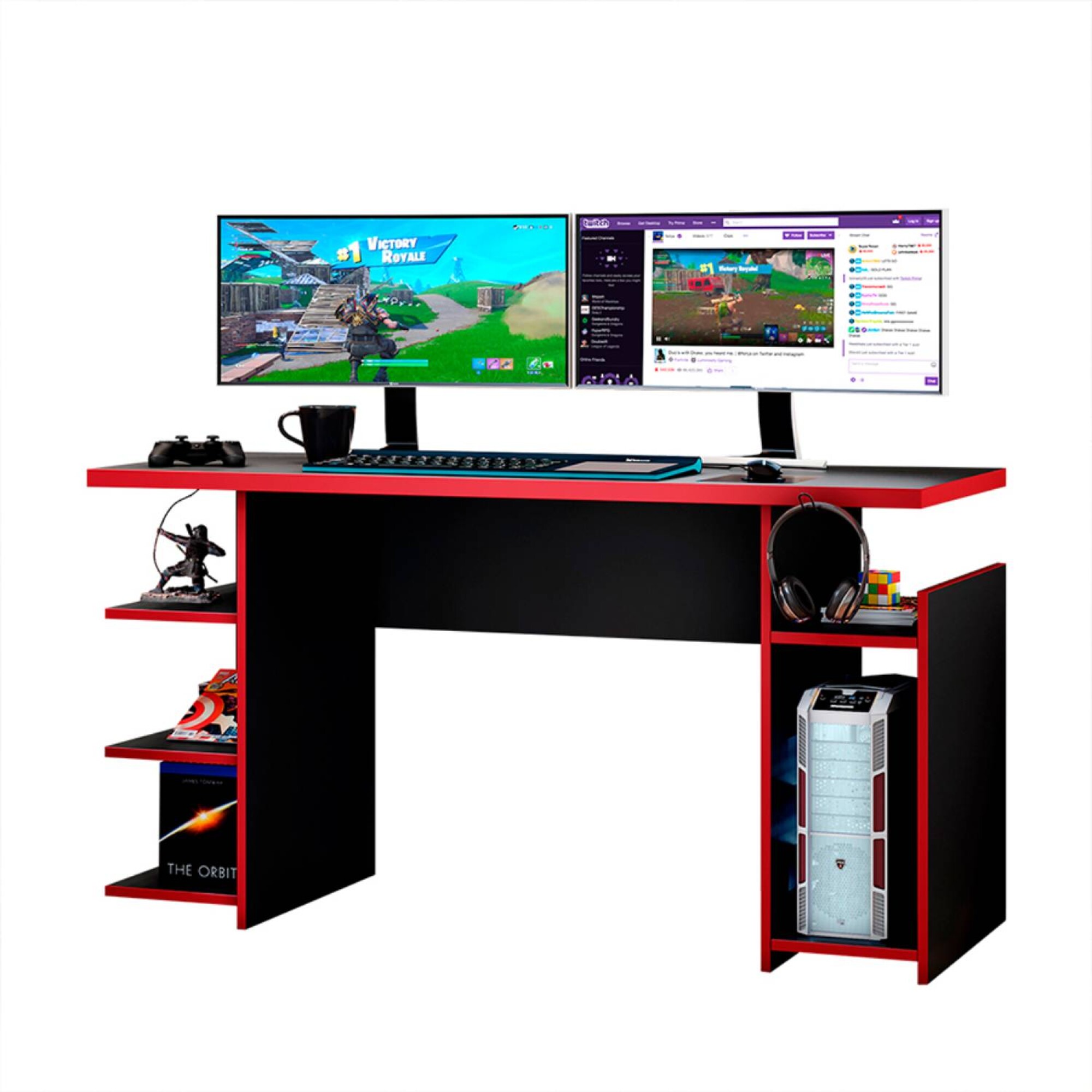 Mesa Gamer NT2065 Notavel Negro | Rojo