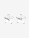 Aros Pasantes Metal Aros Pasantes Maxi Flor Metal Worn Silver - Plateado Plata Cepillada Mate