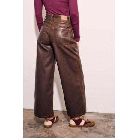 Jean Cuero Vegano Lavado Marron