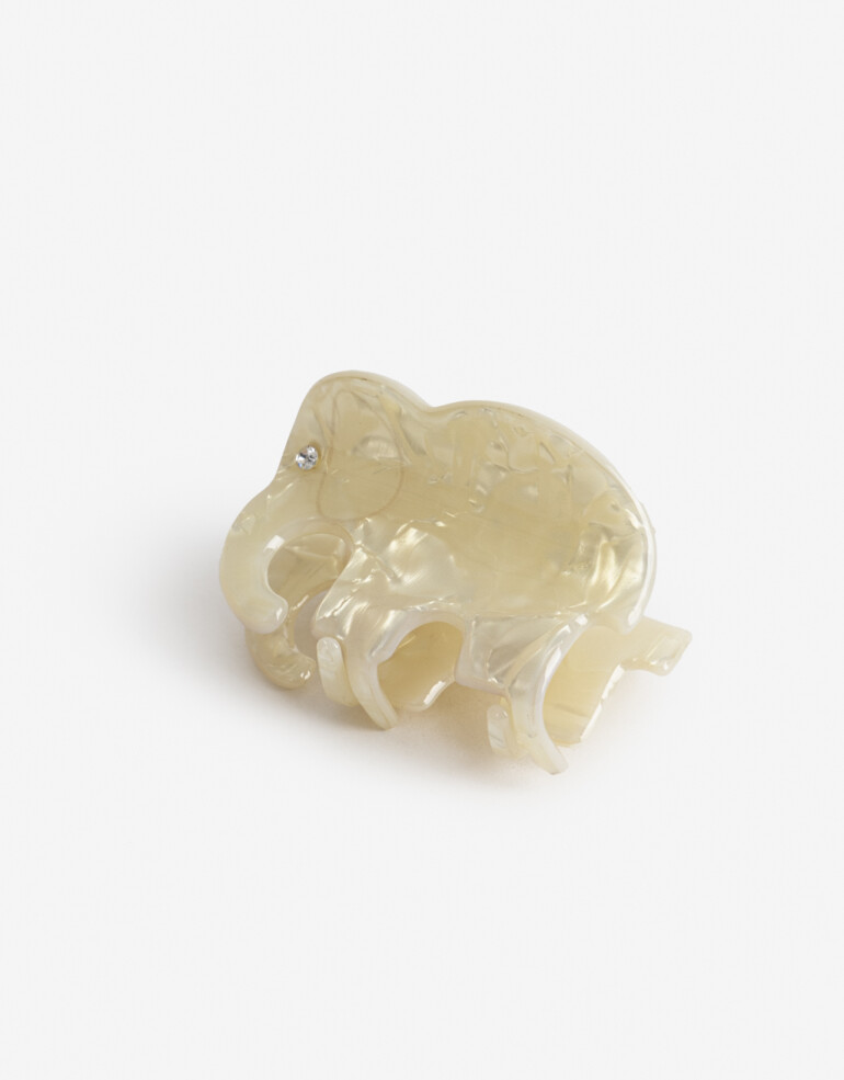 Broche Carey Broche Acrílico Elefante - Blanco Crudo