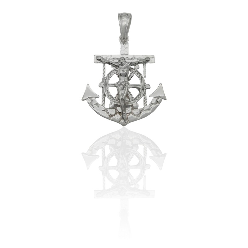 Dije Ancla Crucifijo-Plata 925-Sin Piedra-CP3095 Sinpiedra