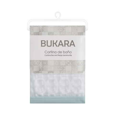 Cortina Baño con Transparencia Bukara con Argollas 180 x 180 cm MENTA