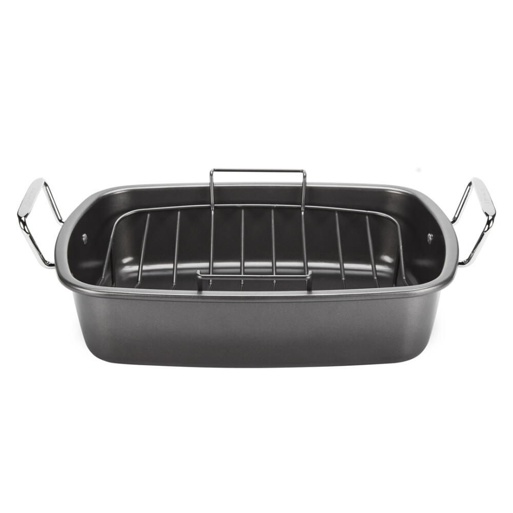 Cuisinart® ASADERA DE ACERO AL CARBONO CON REJILLA 34,3 cm L × 50,2 cm A × 14,6 cm AL N/A
