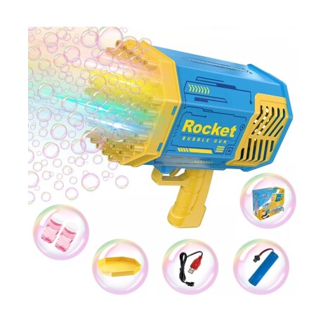 BAZUCA DE BURBUJAS CON BATERÍA RECARGABLE AMARILLO-AZUL