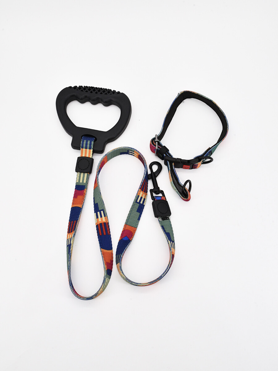 CORREA MASCOTAS CON AGARRE - MULTICOLOR 