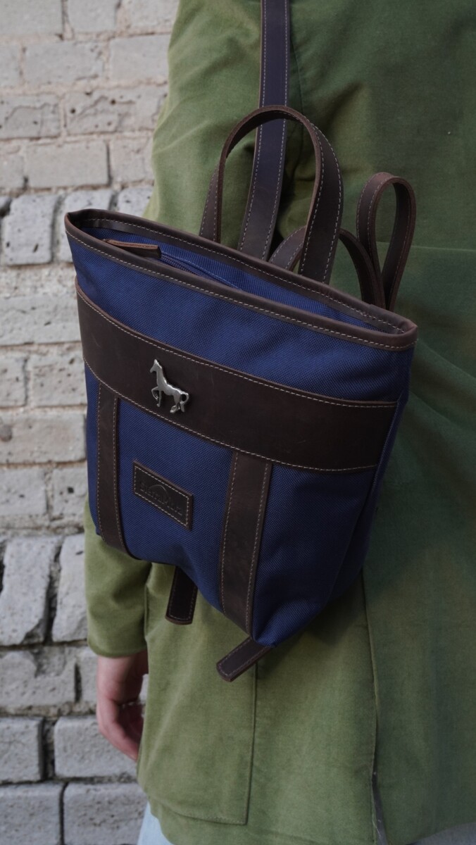 Mini Mustang Backpack - Chocolate / Azul 
