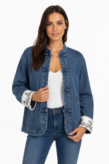 Campera Donnie Azul Grisaceo