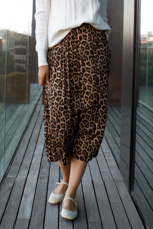 Falda Animal Print NEGRO/TOSTADO