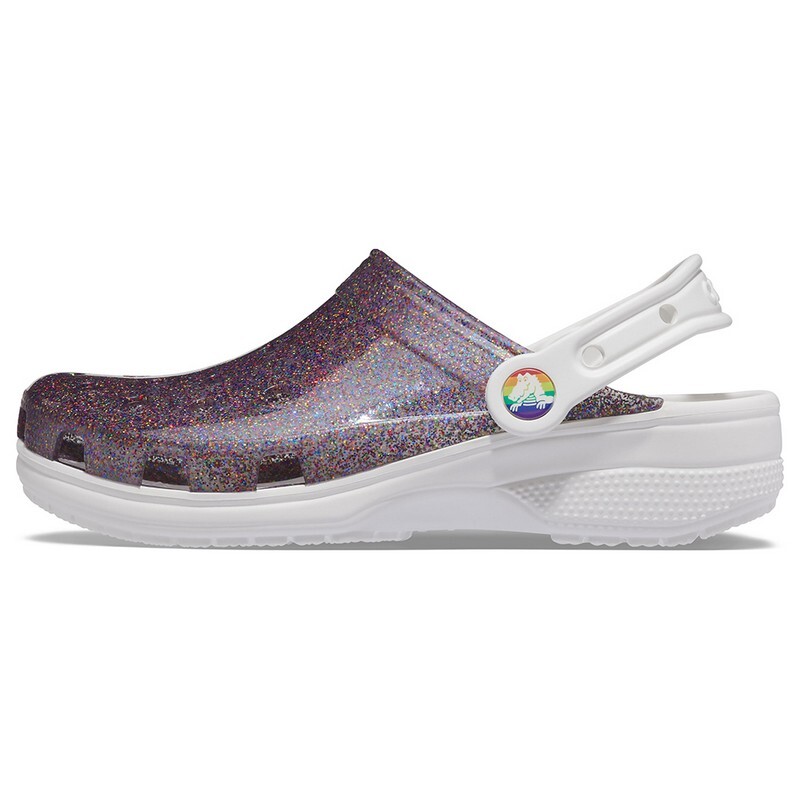 Crocs Classic Translucent Glitter Blanco