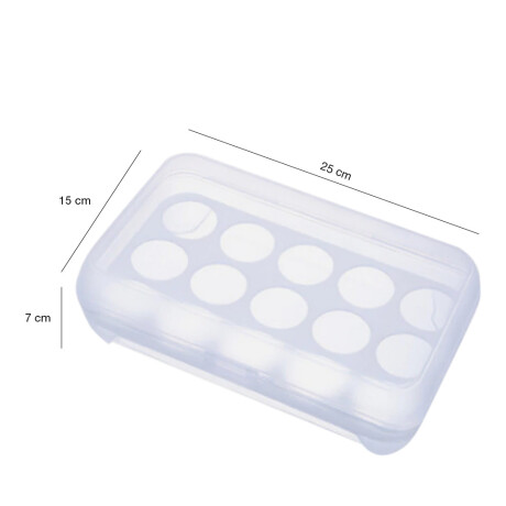 Huevera Organizador Plástico Para Almacenamiento 15 Huevos Transparente