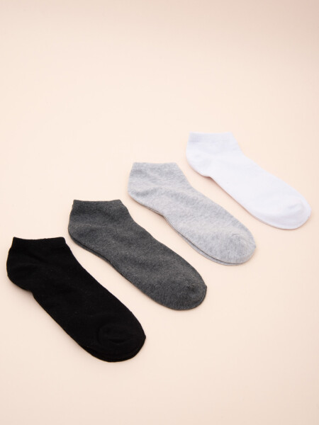 Pack de medias x4 221 Gris-blanco-negro