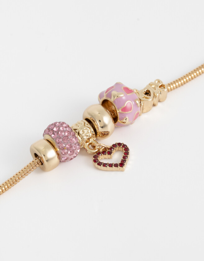 Pulseras Flexibles Con corazón Pulsera Flexible Multidijes - Dorado