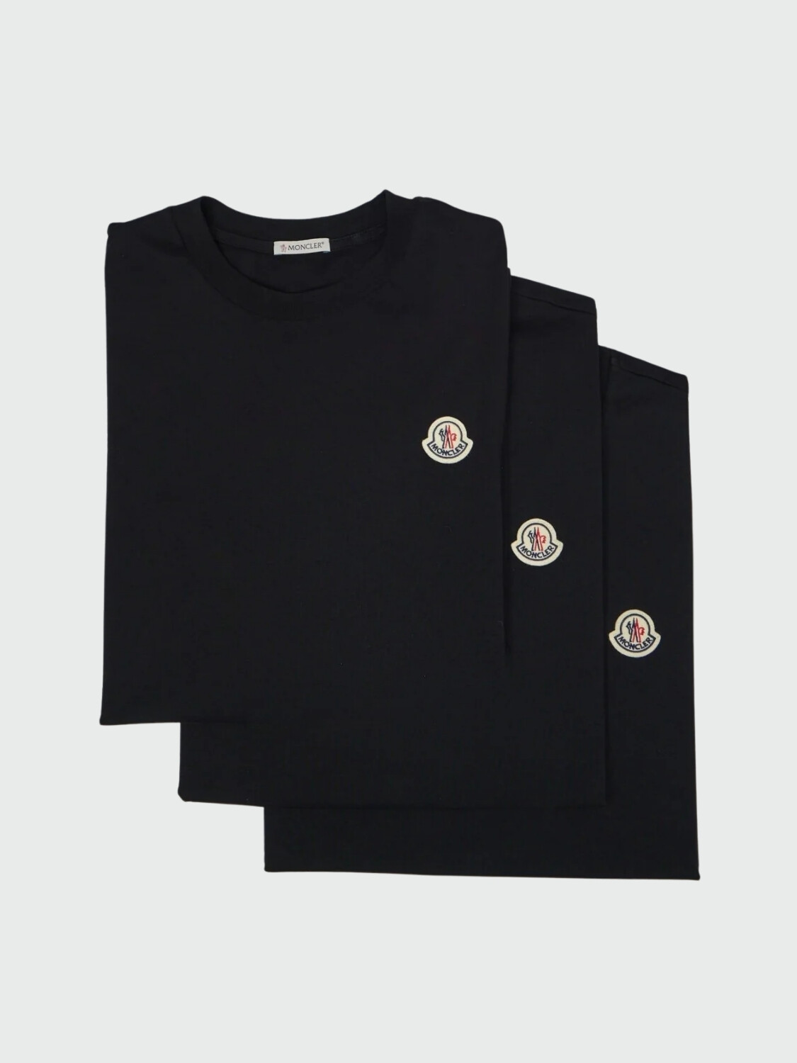 MONCLER - Pack de remeras X 3 de algodón con logo Negro