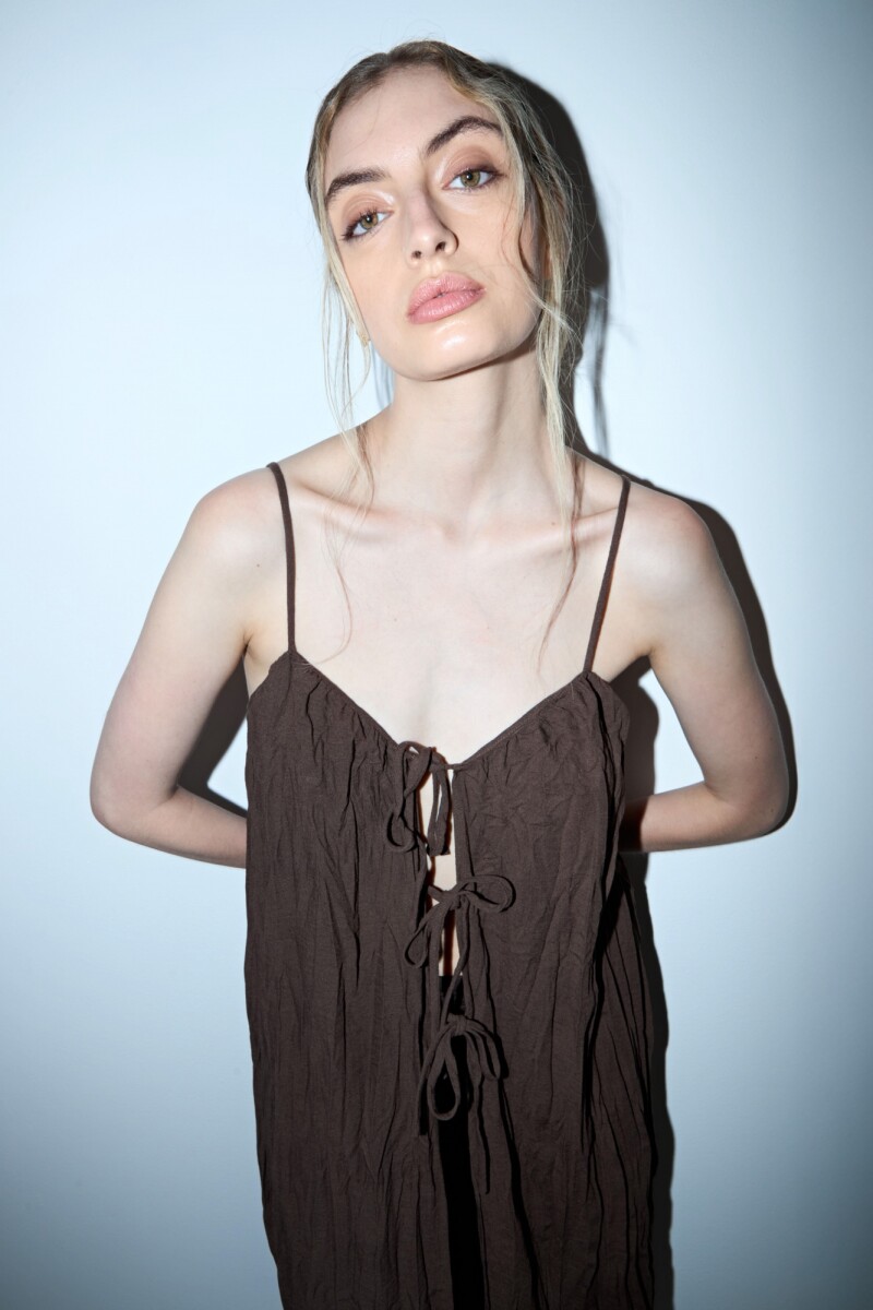 PREVENTA Vestido largo abierto marrón