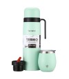 Kit Termo Manija Rigida + Mate Con Tapa Verde Agua