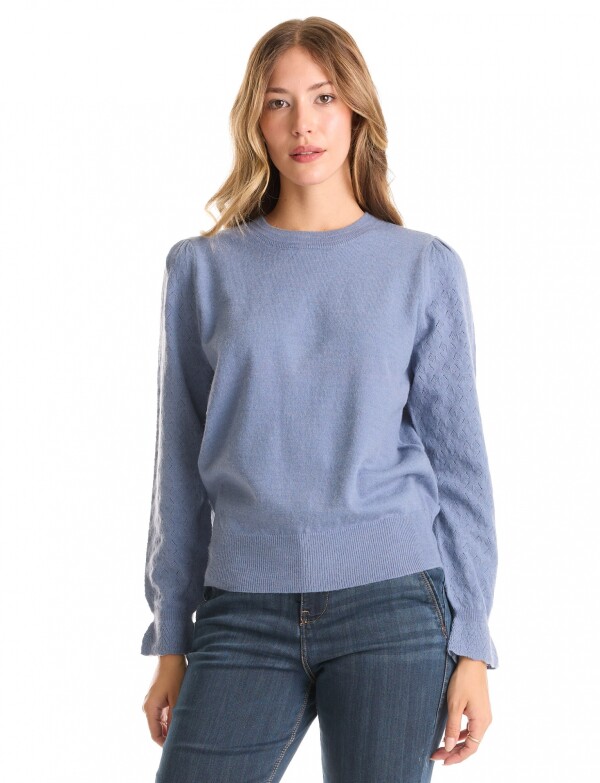 Buzo Manga Rombos CELESTE OSCURO