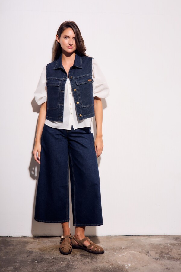 Chaleco Denim Bolsillos Jean