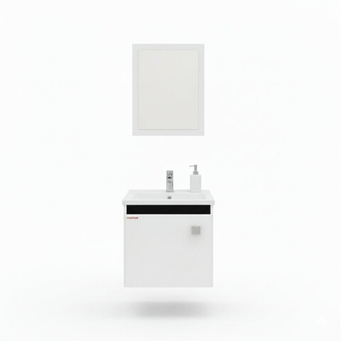 Mueble de Baño Suspendido Modelo Ébano (45cm) | Bacha y Espejo Mueble de Baño Suspendido Modelo Ébano (45cm) | Bacha y Espejo