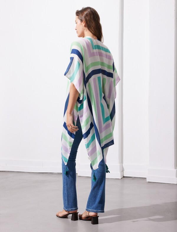Kimono Lineas MULTI/AZUL