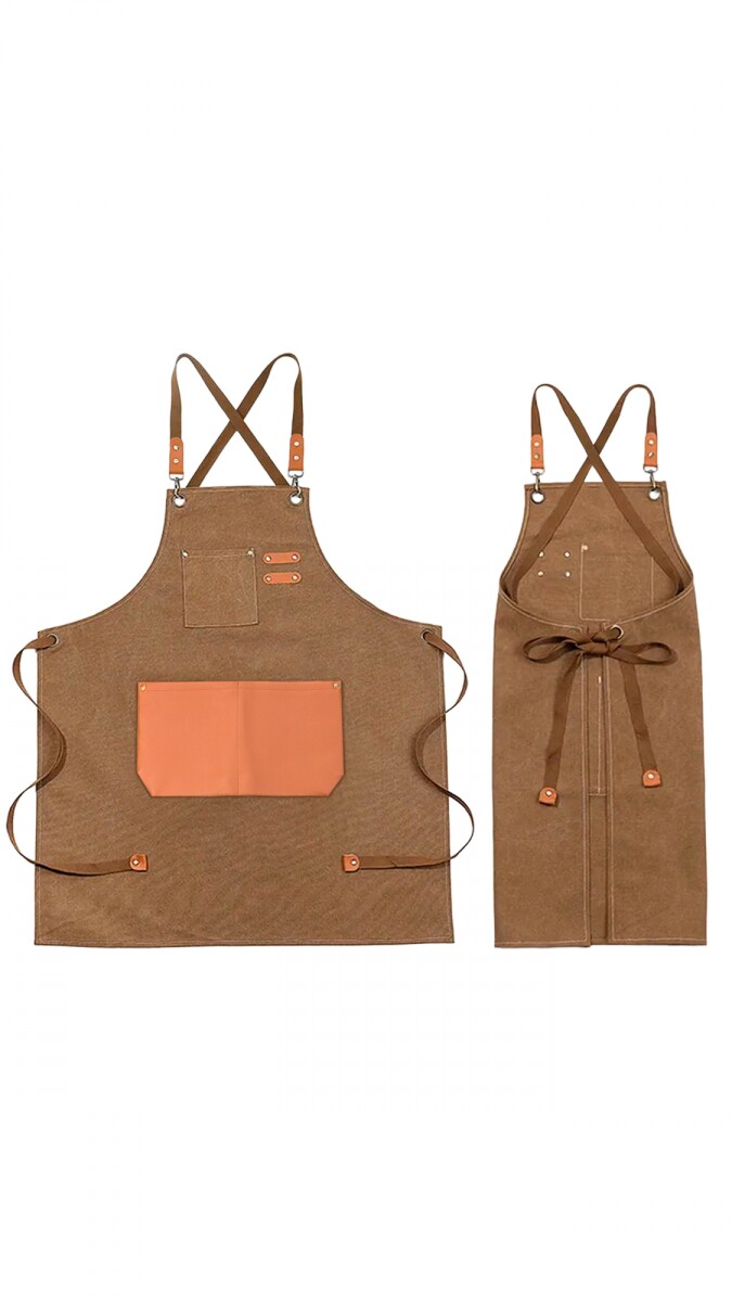 DELANTAL ASADOR CANVAS C/ BOLSILLO - SUELA 