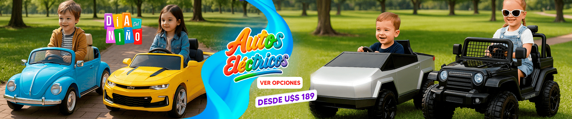 ¡Autos Eléctricos en oferta para Día del Niño!