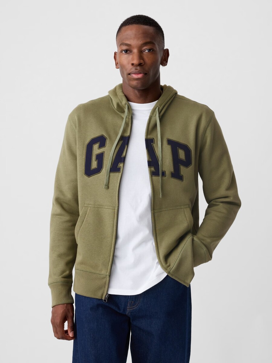 Canguro Con Cierre Logo Gap Hombre - Walden Green 