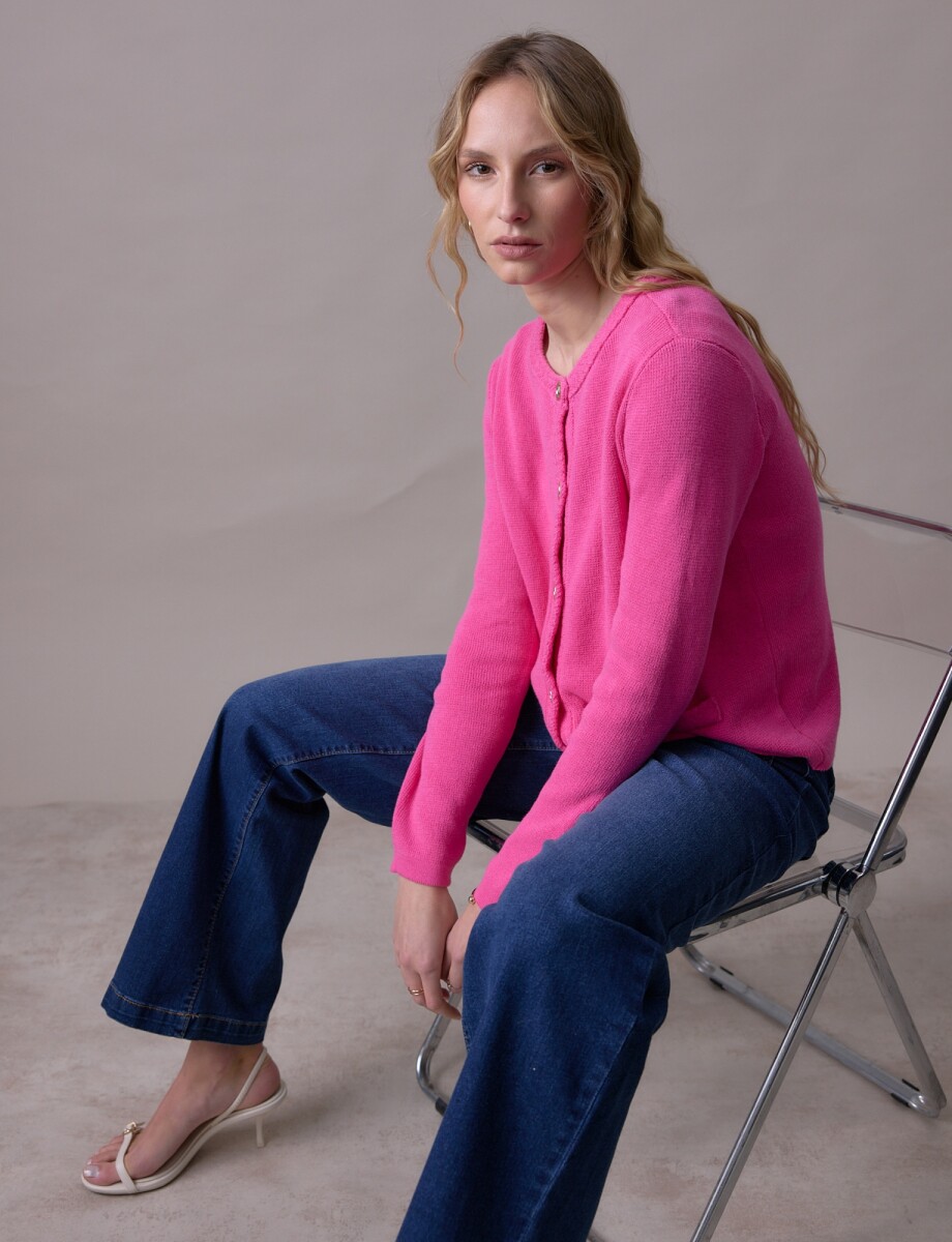 Cardigan Algodón - Fucsia 