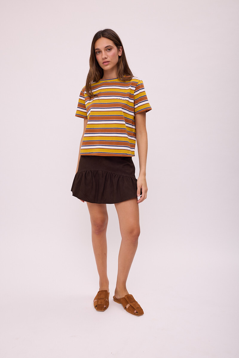 FALDA ULA COURO Chocolate