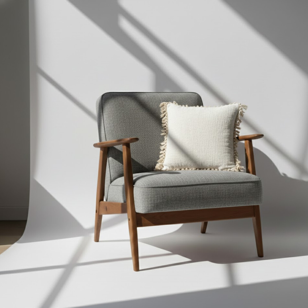 Funda de almohadón algodón marfil - 45x45cm 