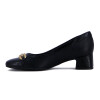 Comfortflex Zapato Taco Bajo Cuadrado Con Aplique En Capellada Negro