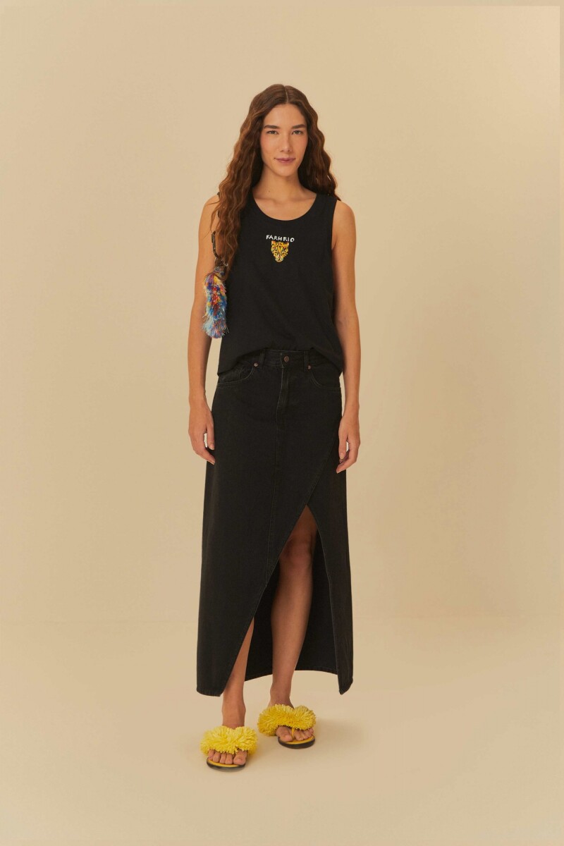 FALDA LARGA DENIM Negro