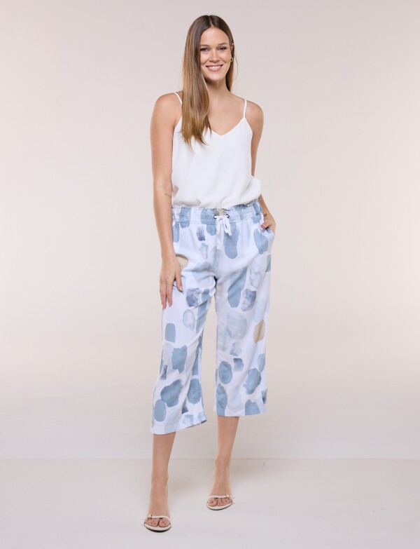 Capri Lino Estampado MULTI/GRIS