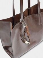 Bolso Shopper Con Colgante marron