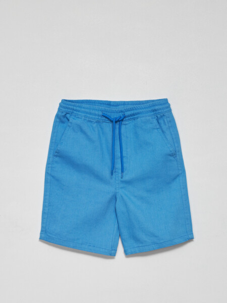 Bermuda casual con lavado Azul Vibrante