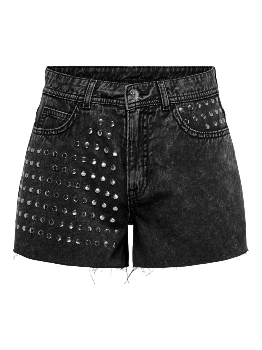 Short Manja Tachas Denim - Black 