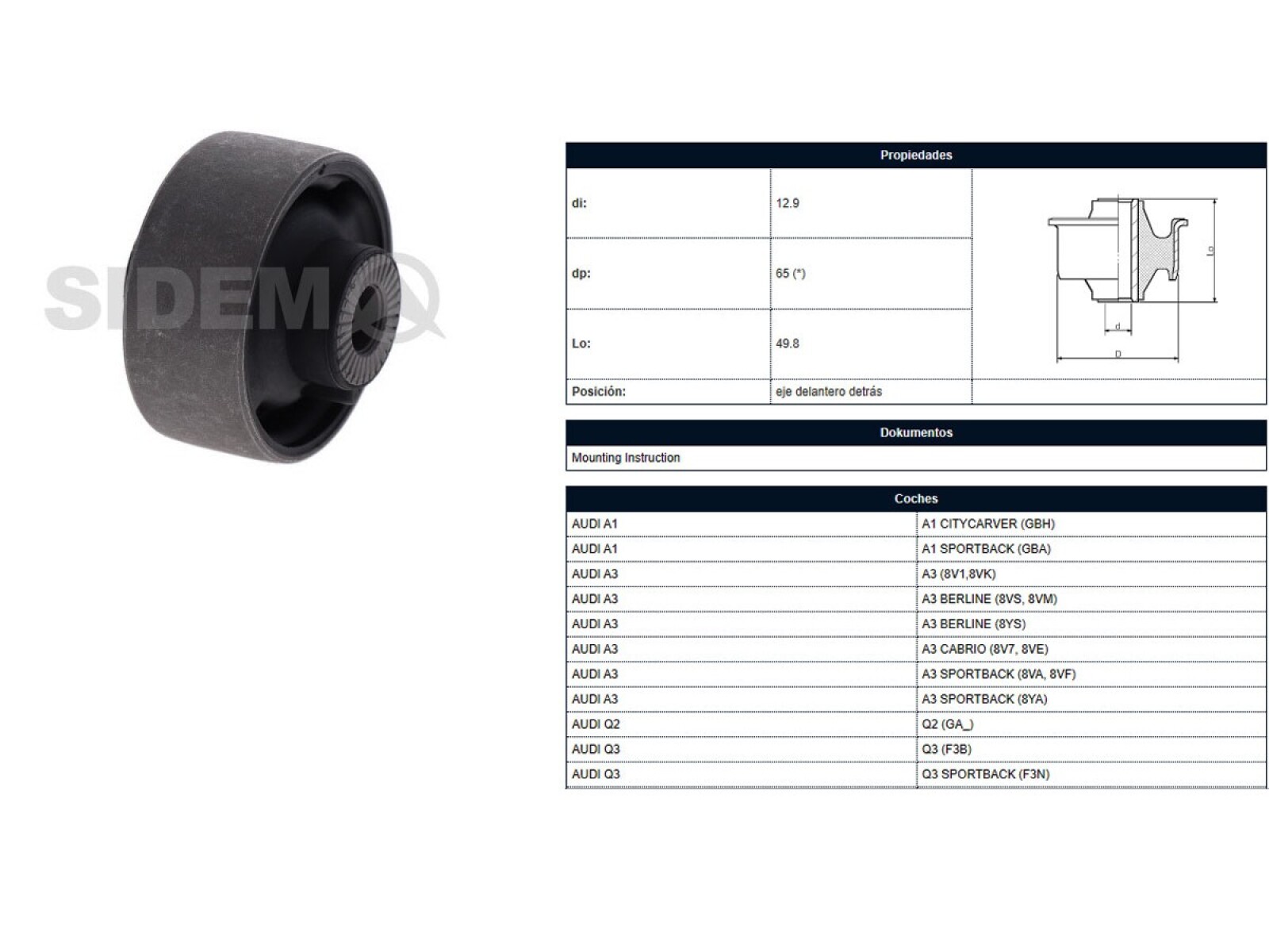 Buje Volks Golf/Nivus/Virtus/T-Cross/Polo 14-25 Der/Izq 