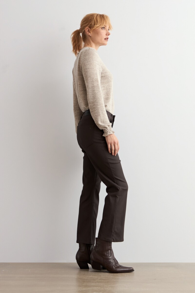Pantalón cropped Turner engomado chocolate
