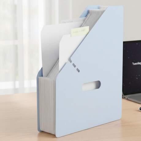 Organizador archivador para papeles colores pastel Celeste