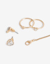 Bijouterie Set Metal Bijou Set Metal Aros Pulsera Y Anillos - Dorado