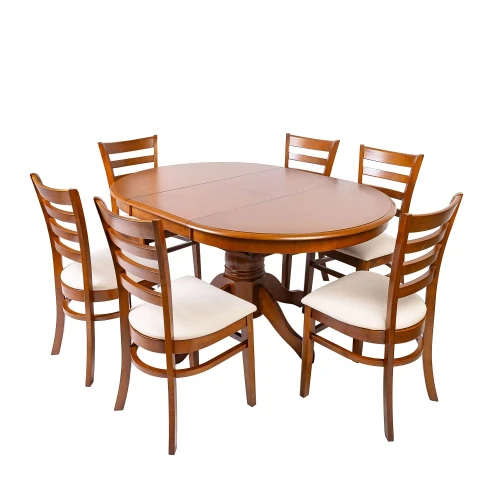 Juego de comedor - 1+6 - Madera Juego de comedor - 1+6 - Madera