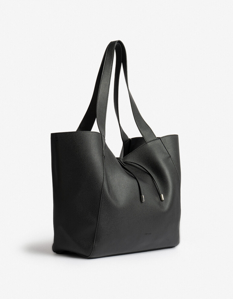 Shopper Basicos Shopper Con Bolso Negro - Negro