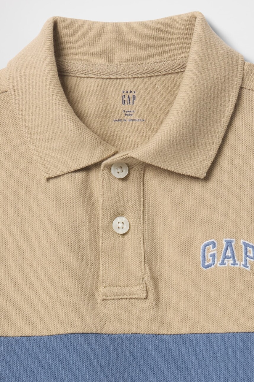 Remera Polo Pique Logo Gap Toddler Niño Khaki