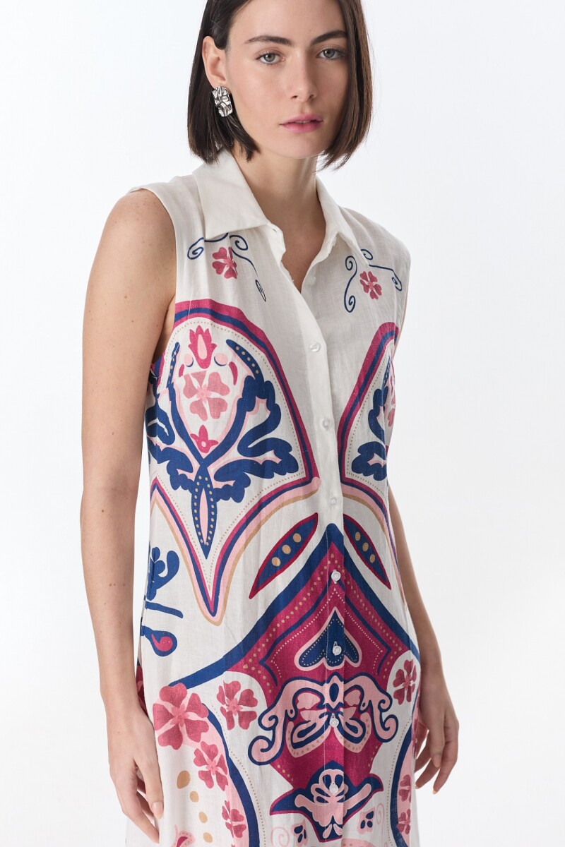 Vestido Elaia - Estampa Azul 