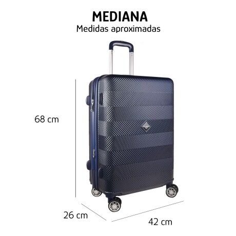 Valija Mediana 4 Ruedas 360° Candado Cierre Con Expansión Azul Marino