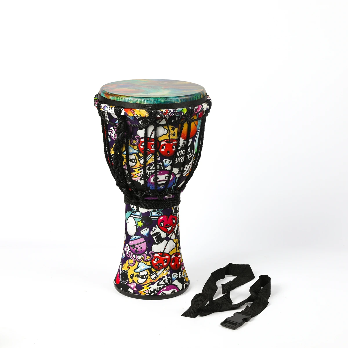 Tambor Djembe Diseño Colores Incluye Colgante Y Funda 