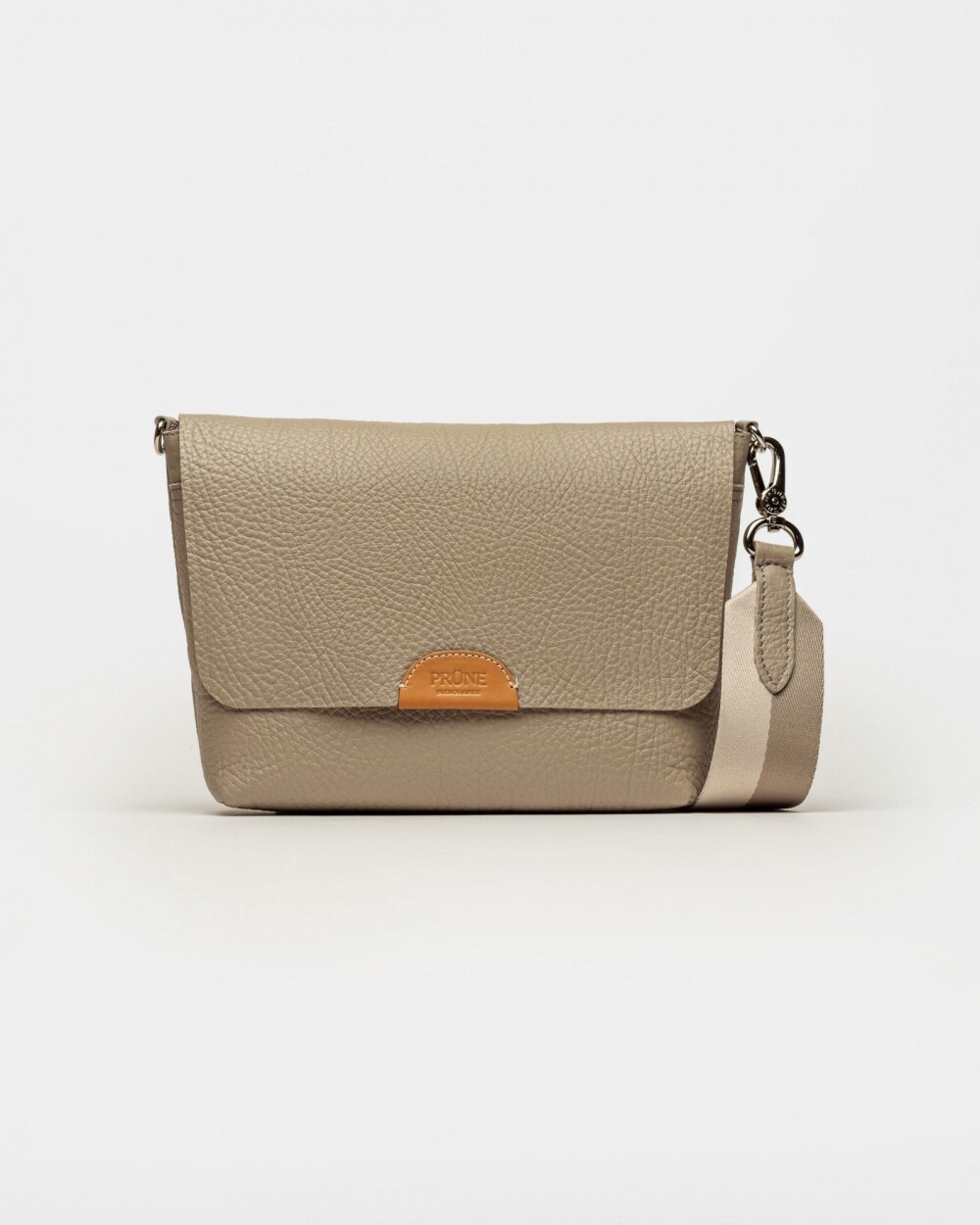 Morral Nina en cuero graneado Taupe Niquel