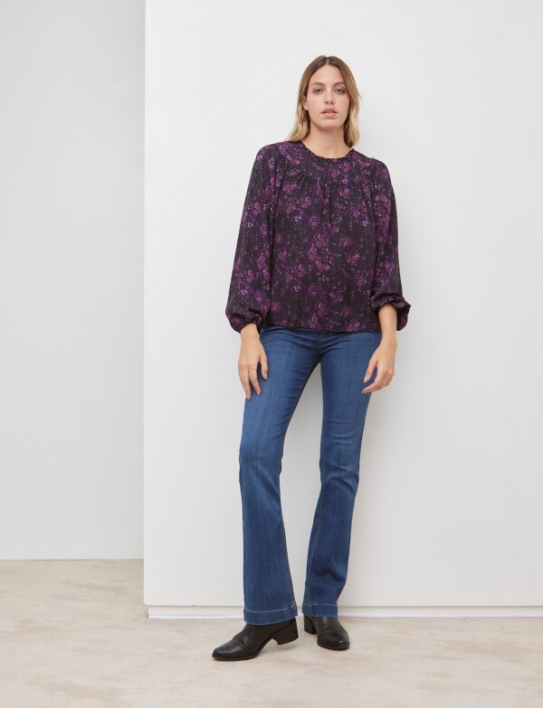 Blusa Gasa Frunces VIOLETA/MULTI