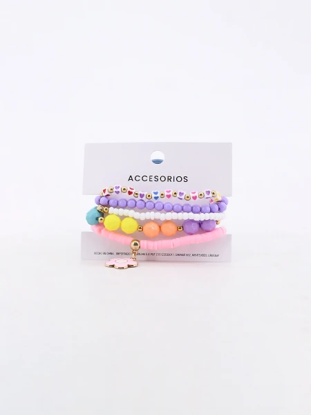 PULSERAS SET X 5 MULTICOLOR