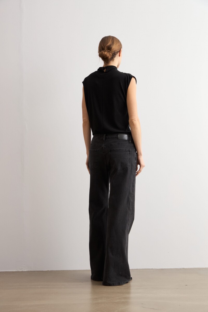 Jean wide leg Jade brillos negro